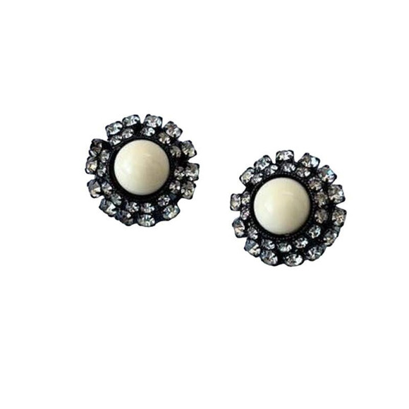 Lawrence VRBA Signed Statement Crystal Clip-On Earrings - Picture 6 of 6